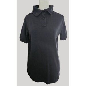 LERNER Black Short Sleeve Polo Top Ladies Medium